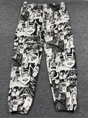 Junji Ito Collection Horror All Over Print White Joggers Sweats Large Manga